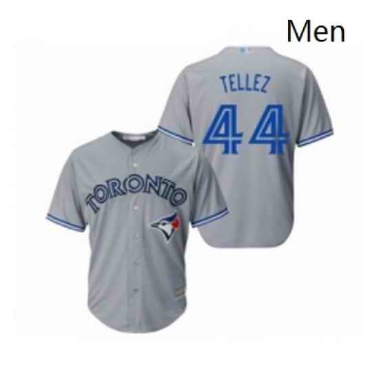 Mens Toronto Blue Jays 44 Rowdy Tellez Replica Grey Road Baseball Jersey